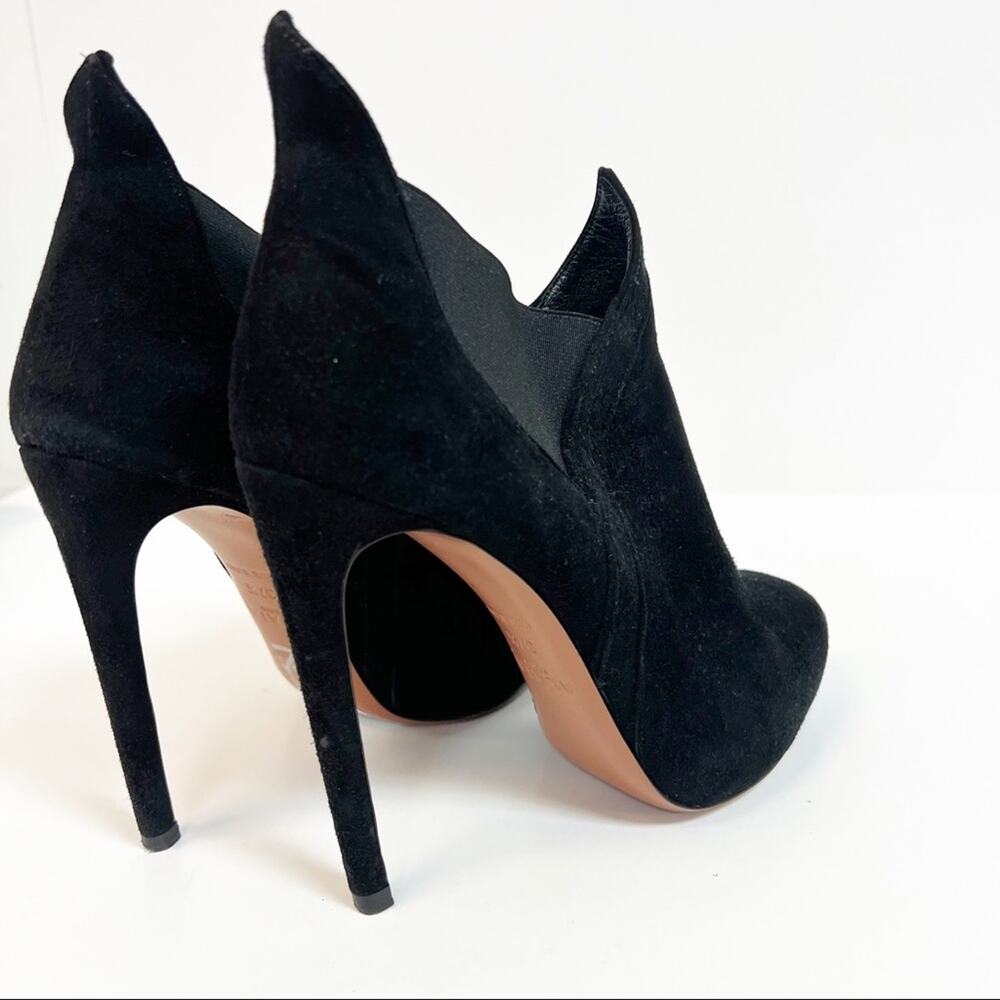 Alaia Black Suede Ankle Booties SZ 37.5 - Picture 8 of 9